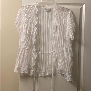 White cover up blouse